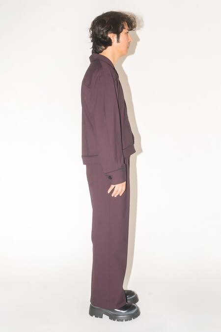 Shop Leh Studios Purple 100% Viscose Otis Pleated Relaxed Fit Trouser Online at Aza Fashions Shop_Leh Studios_Purple 100% Viscose Otis Pleated Relaxed Fit Trouser _Online_at_Aza_Fashions