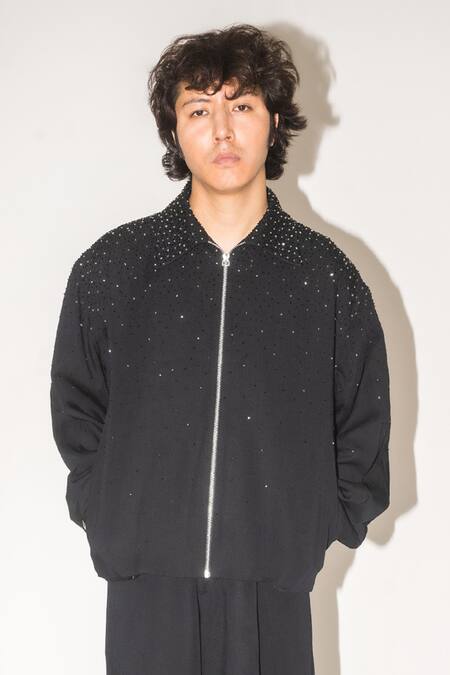 Buy Leh Studios Black Linen Silk Blend Embroidered Bead Stargaze Jacket Online at Aza Fashions Buy_Leh Studios_Black Linen Silk Blend Embroidered Bead Stargaze Jacket _Online_at_Aza_Fashions