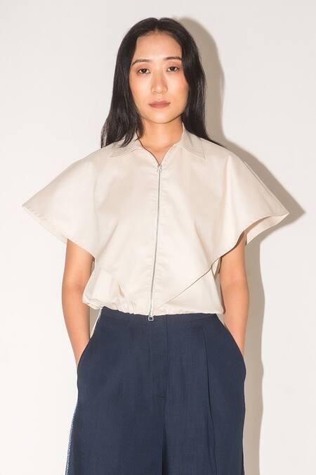 Shop Leh Studios Blue Linen, Silk Embroidery Hand Work Detailed Capri Pant Online at Aza Fashions Shop_Leh Studios_Blue Linen, Silk Embroidery Hand Work Detailed Capri Pant _Online_at_Aza_Fashions