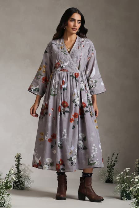 Raiman Luna Floral Print Wrap Dress 