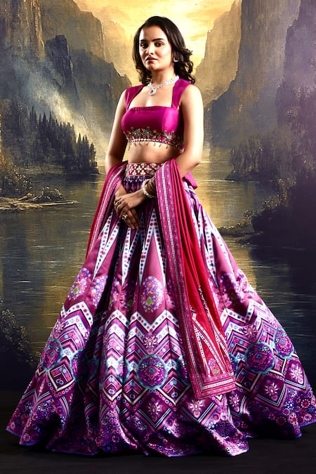 Rashika Sharma Floral Geometric Print Lehenga Set 