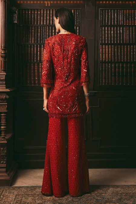 Studio22 By Pulkita Arora Bajaj Celestial Floral Embroidered Tunic & Pant Set