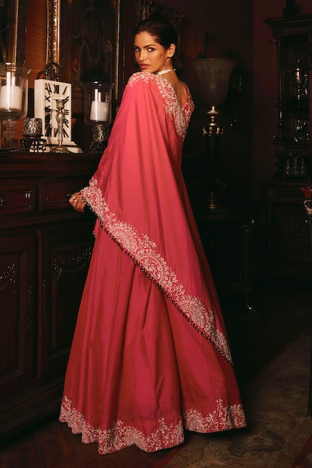 Studio22 By Pulkita Arora Bajaj Divine Meadow Embroidered Cape With Sharara 