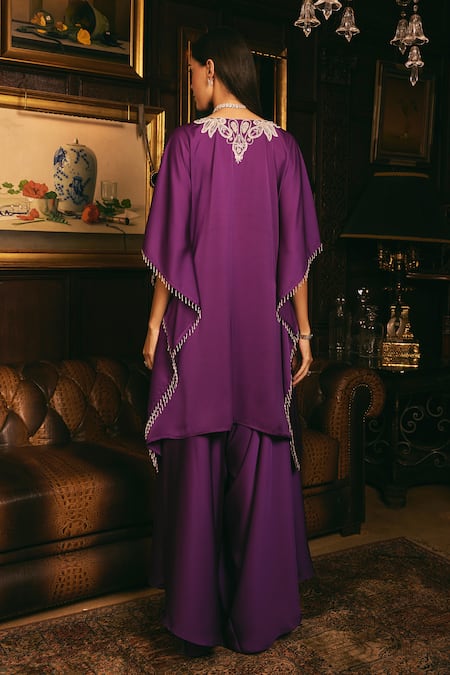 Studio22 By Pulkita Arora Bajaj Lumina Floral Embroidered Kaftan With Flared Pant 