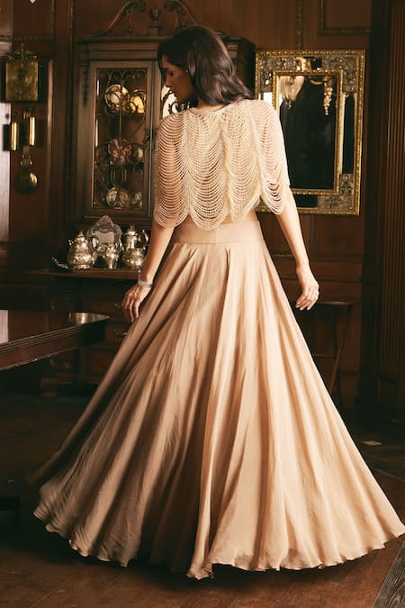 Studio22 By Pulkita Arora Bajaj Exquisite Beads Embroidered Blouse With Lehenga 