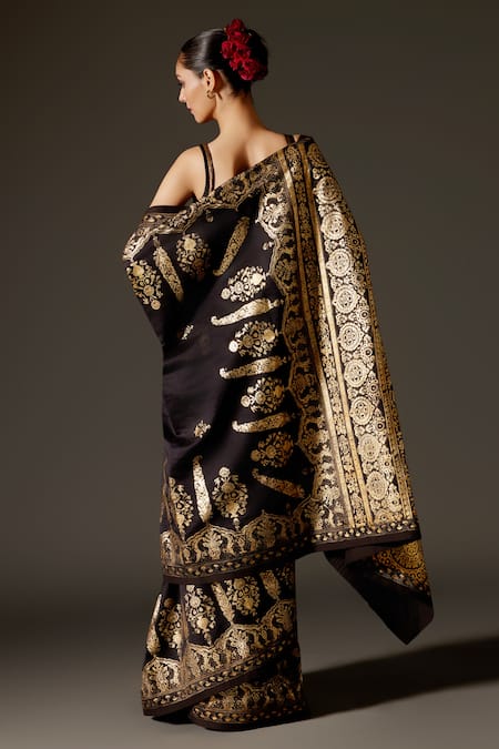 Rohit Bal Chanderi Mandala Print Saree & Unstitched Blouse Piece Set 
