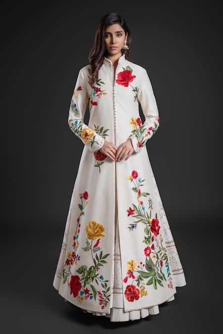 Rohit Bal Floral Embroidered Anarkali Jacket 