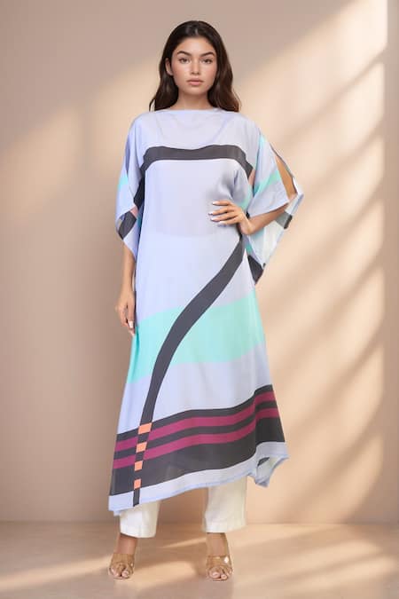 PAC FASHION CLOTHING Ocean Breeze Silk Kaftan 