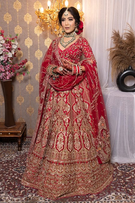 mehar Jaal & Kasab Embroidered Bridal Lehenga Set 