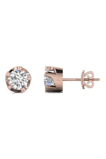 Buy_Divine Solitaires_Rose Gold Imitation Diamonds 18kt Embellished Earrings_Online_at_Aza_Fashions