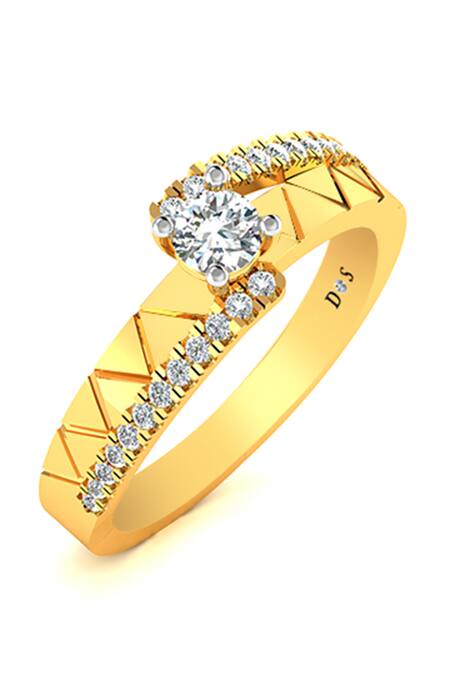 Divine Solitaires Diamond Studded Solitaire Ring 