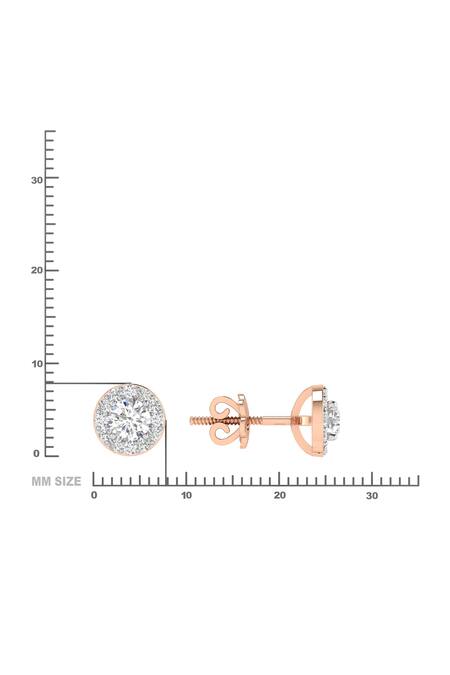 Buy_Divine Solitaires_Rose Gold Imitation Diamonds Round Solitaire Studs_Online_at_Aza_Fashions