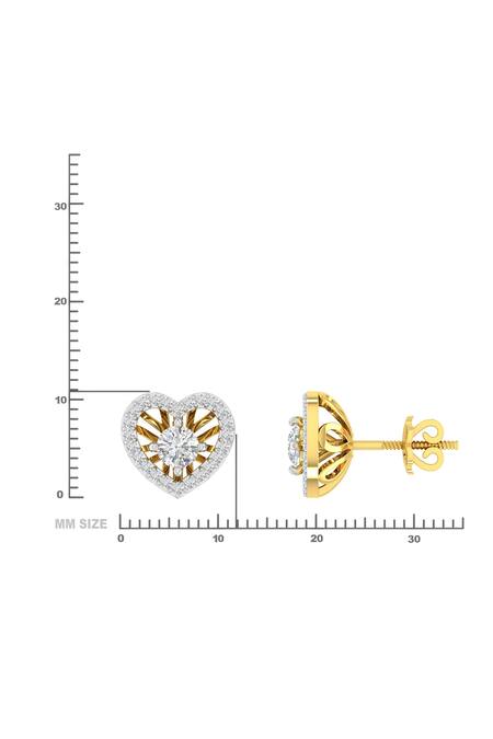 Shop Divine Solitaires Yellow Imitation Diamonds Stone Heart Jacket Studs Online at Aza Fashions Shop_Divine Solitaires_Yellow Imitation Diamonds Stone Heart Jacket Studs_Online_at_Aza_Fashions