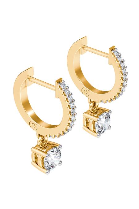 Divine Solitaires Yellow Imitation Diamonds Drop Hoop Earrings Online at Aza Fashions Divine Solitaires_Yellow Imitation Diamonds Drop Hoop Earrings_Online_at_Aza_Fashions