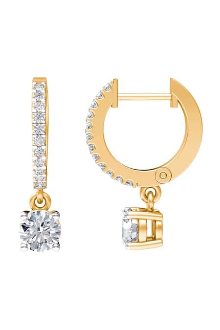 Buy Divine Solitaires Yellow Imitation Diamonds Drop Hoop Earrings Online at Aza Fashions Buy_Divine Solitaires_Yellow Imitation Diamonds Drop Hoop Earrings_Online_at_Aza_Fashions