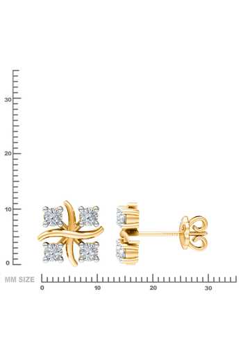 Buy_Divine Solitaires_Yellow Imitation Diamonds Floral Bud Earrings_Online_at_Aza_Fashions