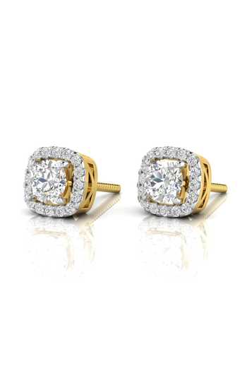 Buy Divine Solitaires Yellow Imitation Diamonds Square Jacket Studs at Aza Fashions Buy_Divine Solitaires_Yellow Imitation Diamonds Square Jacket Studs_at_Aza_Fashions
