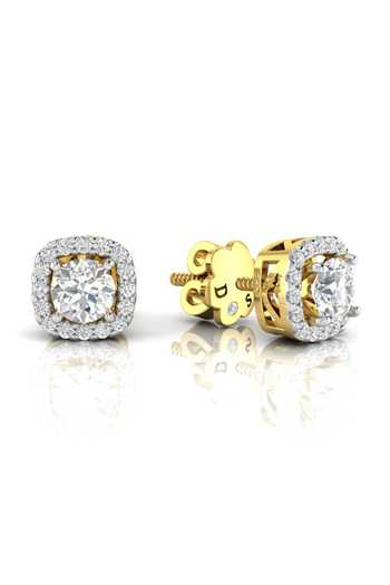 Divine Solitaires Yellow Imitation Diamonds Square Jacket Studs Online at Aza Fashions Divine Solitaires_Yellow Imitation Diamonds Square Jacket Studs_Online_at_Aza_Fashions
