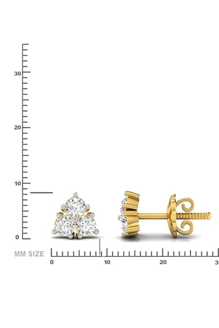 Buy_Divine Solitaires_Yellow Imitation Diamonds Cluster Studs_Online_at_Aza_Fashions