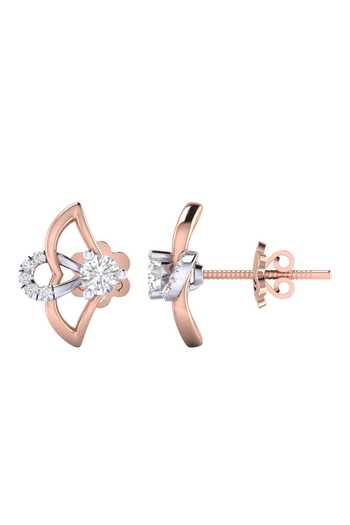 Buy_Divine Solitaires_Rose Gold Imitation Diamonds 18kt Embellished Earrings_Online_at_Aza_Fashions