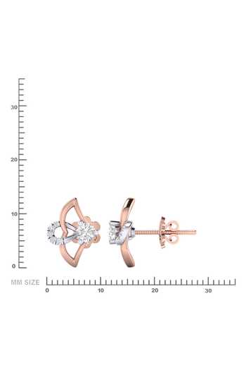 Divine Solitaires_Rose Gold Imitation Diamonds 18kt Embellished Earrings_at_Aza_Fashions