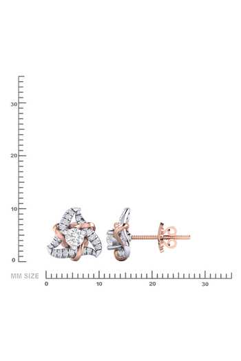Buy_Divine Solitaires_Rose Gold Imitation Diamonds 18kt Embellished Cutwork Earrings_Online_at_Aza_Fashions