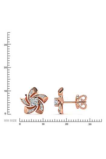 Divine Solitaires Rose Gold Imitation Diamonds 18kt Encrusted Earrings Online at Aza Fashions Divine Solitaires_Rose Gold Imitation Diamonds 18kt Encrusted Earrings_Online_at_Aza_Fashions