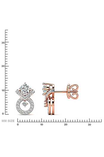 Buy_Divine Solitaires_Rose Gold Imitation Diamonds Embellished Earrings_Online_at_Aza_Fashions
