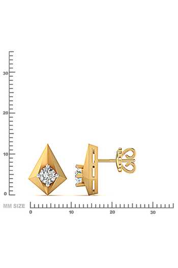 Buy_Divine Solitaires_Gold Plated Imitation Diamonds Geometric Stud Earrings_Online_at_Aza_Fashions
