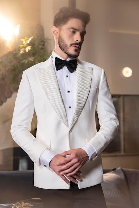 Amit Arora Ivory Placket Embellished Suit Set 