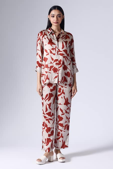 KLAD Foliage Print Shirt & Pant Set 