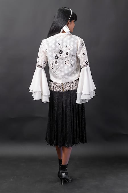 Manasi Sengupta Thread Embroidered Dress With Jacket 