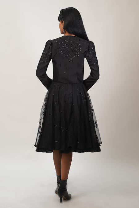 Manasi Sengupta Beads Embroidered Jacket With Skirt Set 