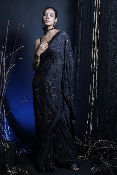 Manasi Sengupta Beads Embroidered Saree With Bustier 