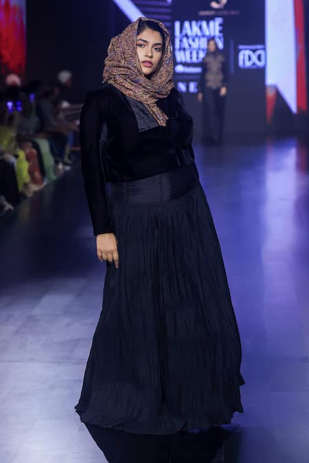 Shruti Sancheti Velvet Jacket With Skirt 