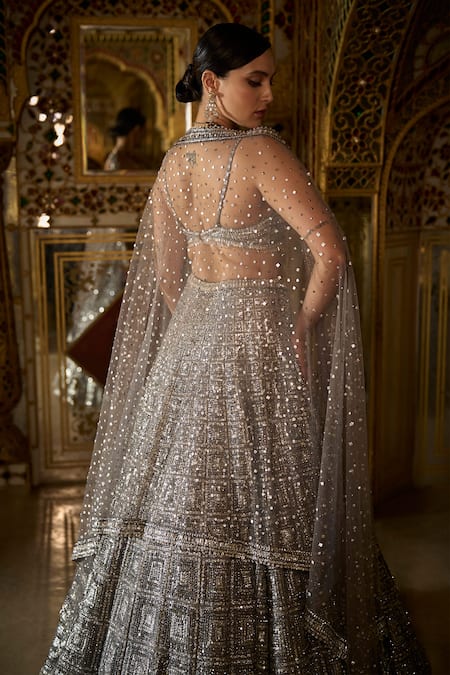 Seema Gujral Geometric Motif Embroidered Bridal Lehenga Set 