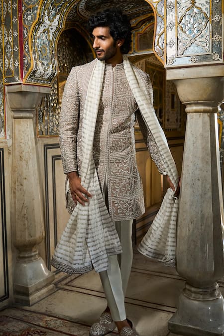 Seema Gujral Threadwork Embroidered Sherwani Set 