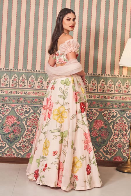 Sammohi By Moksha And Hiral Floral Jal Embroidered Lehenga Set 