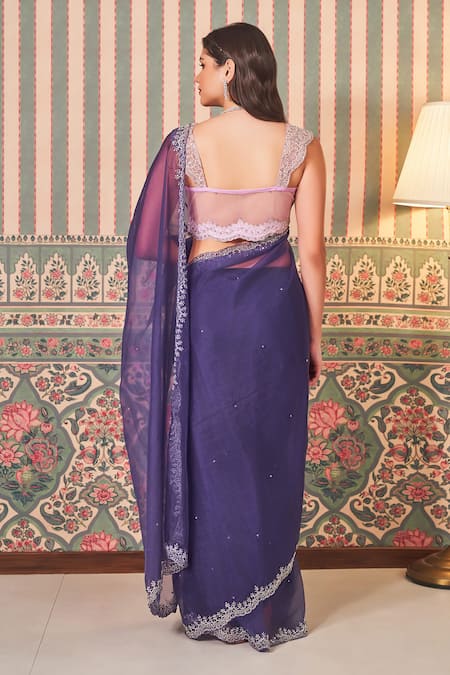 Sammohi By Moksha And Hiral Zari Thread Work Saree With Blouse 