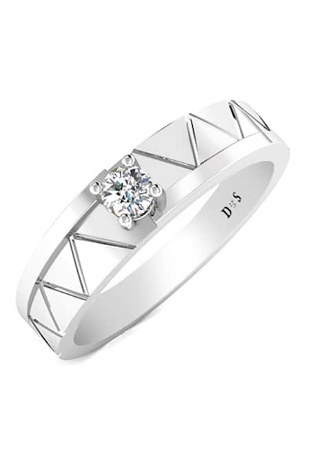 Divine Solitaires Diamond Solitaire Textured Ring 