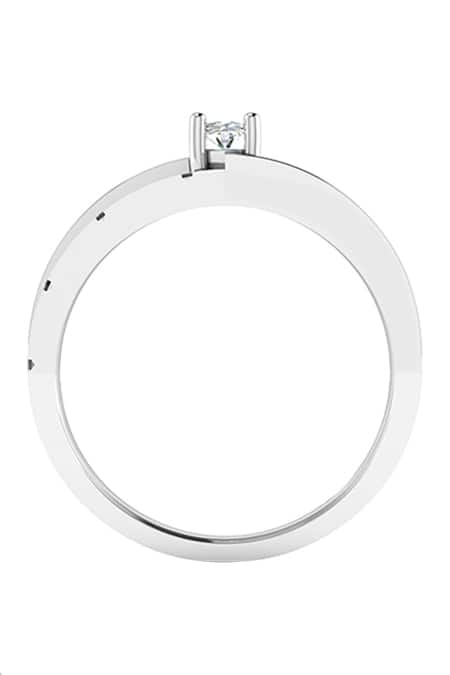 Buy_Divine Solitaires_White Diamonds Solitaire Textured Ring_Online_at_Aza_Fashions