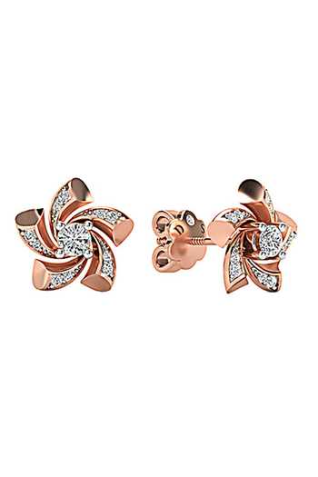 Buy Divine Solitaires Rose Gold Imitation Diamonds 18kt Encrusted Earrings Online at Aza Fashions Buy_Divine Solitaires_Rose Gold Imitation Diamonds 18kt Encrusted Earrings_Online_at_Aza_Fashions