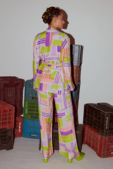 Nirmooha Abstract Print Jacket With Pant 