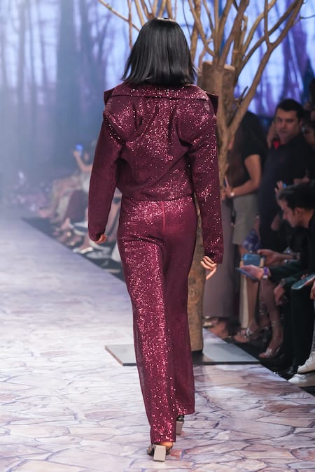 Nirmooha Sequin Embroidered Jumpsuit With Blazer 