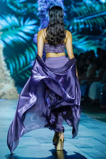 Nirmooha Abstract Embroidered Bustier Skirt Set 