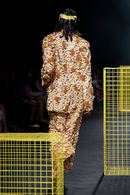 Nirmooha Sequin Embellished 3D Blazer With Pant 