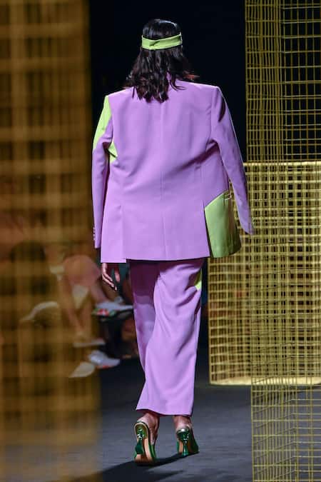 Nirmooha Colour Block Flared Pant With Bralette 