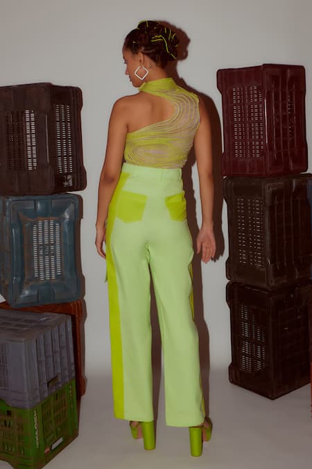 Nirmooha Cording Embellished Monokini With Cargo Pant 