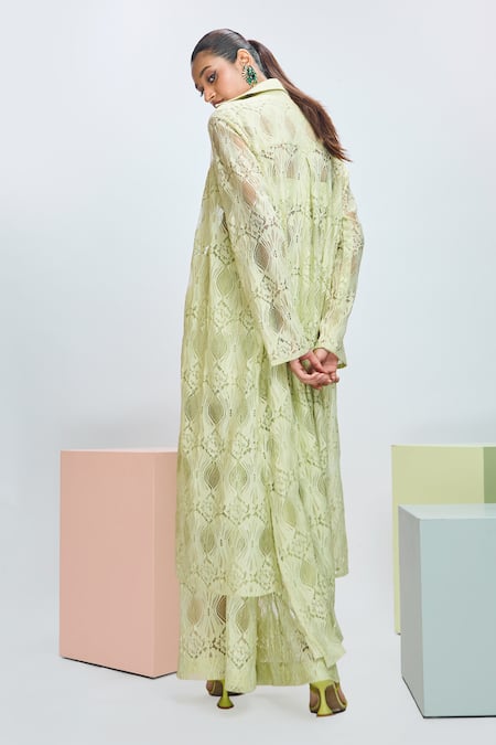 Nirmooha Chantilly Floral Shrug With Pant Set 