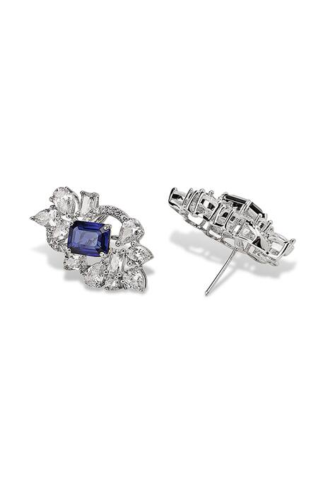 Shazé_White Marquise Stone Oceanus Studded Earrings _Online_at_Aza_Fashions